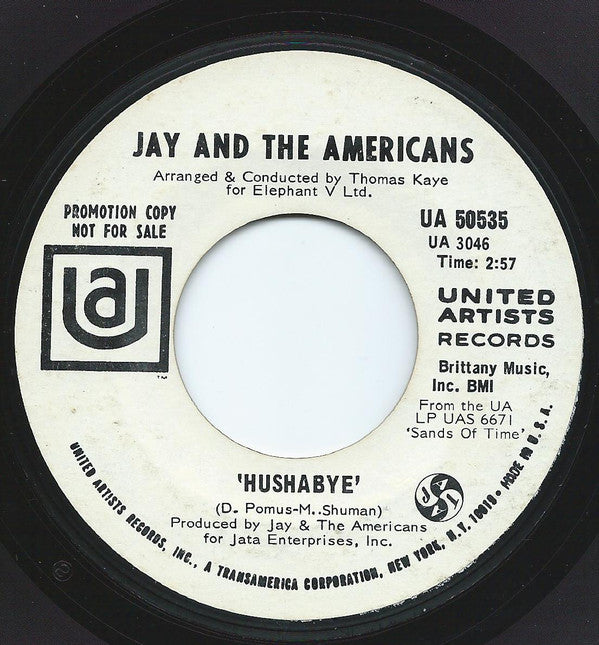 Jay And The Americans* - Hushabye (7", Single, Promo)