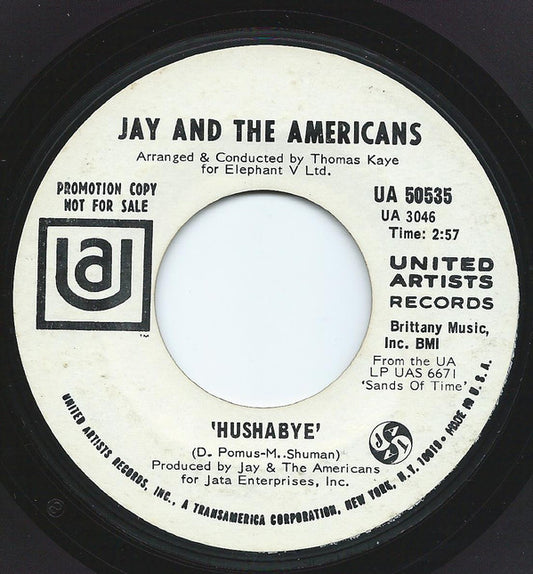 Jay And The Americans* - Hushabye (7", Single, Promo)