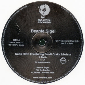 Beanie Sigel - Gotta Have It (12", Promo)