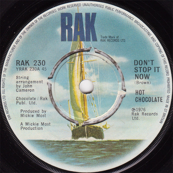 Hot Chocolate - Don't Stop It Now (7", Single)