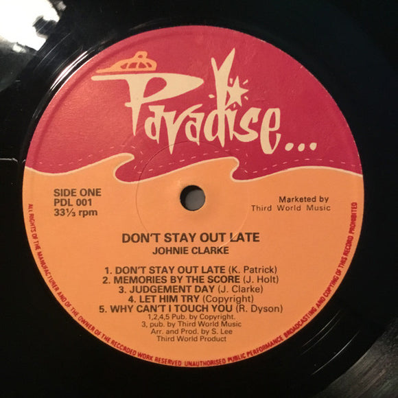 Johnny Clarke - Don't Stay Out Late (LP, Album, Col)