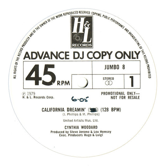 Cynthia Woodard - California Dreamin (12", Promo)