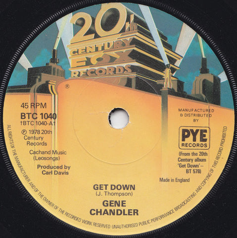 Gene Chandler - Get Down (7", Single, Sol)