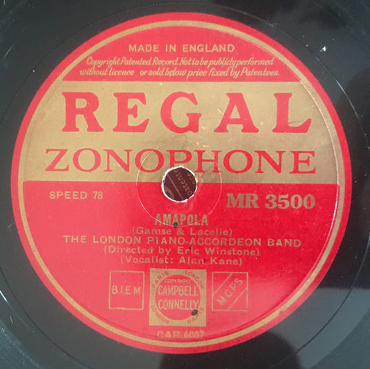 The London Piano -  Accordeon Band* - Amapola / I'll Think Of You (Shellac, 10", Single)