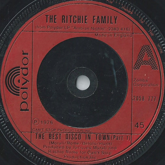 The Ritchie Family - The Best Disco In Town (7", Single)