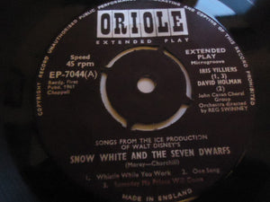 John Cavan Vocal Group, Iris Villiers, David Holman (2) - Songs From The Ice Production Of Walt Disney's Snow White And The Seven Dwarves (7", EP)