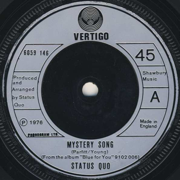 Status Quo - Mystery Song (7", Single, Sol)