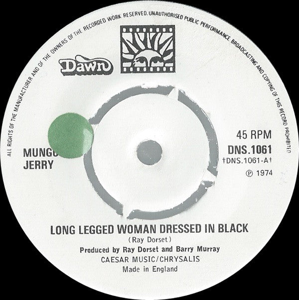 Mungo Jerry - Long Legged Woman Dressed In Black (7", Single)