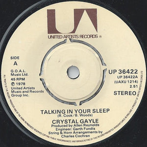 Crystal Gayle - Talking In Your Sleep (7")