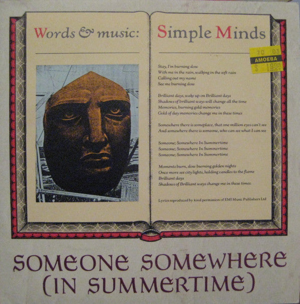 Simple Minds - Someone Somewhere (In Summertime) (7", Single, Pos)