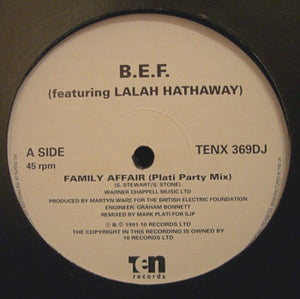 B.E.F.* Featuring Lalah Hathaway - Family Affair (12", Single, Promo)