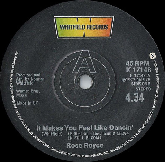 Rose Royce - It Makes You Feel Like Dancin' (7")