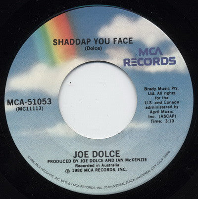 Joe Dolce - Shaddap You Face (7")