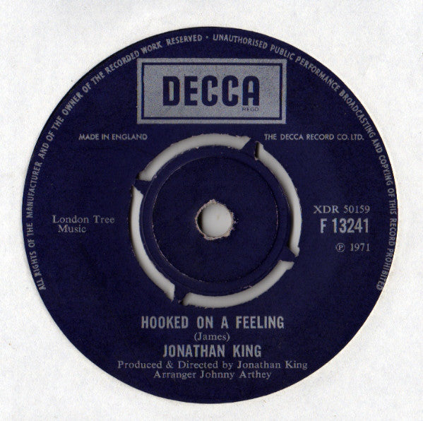 Jonathan King - Hooked On A Feeling (7", Single)