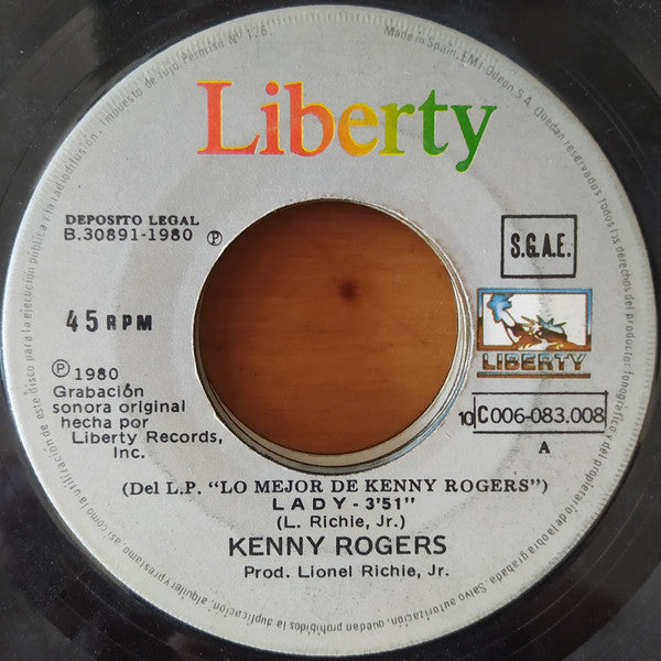 Kenny Rogers - Lady (7", Single)