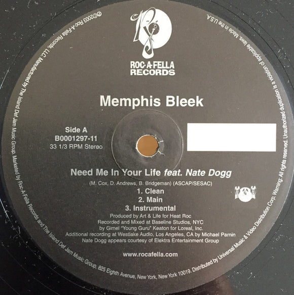 Memphis Bleek - Need Me In Your Life / We Ballin' (12
