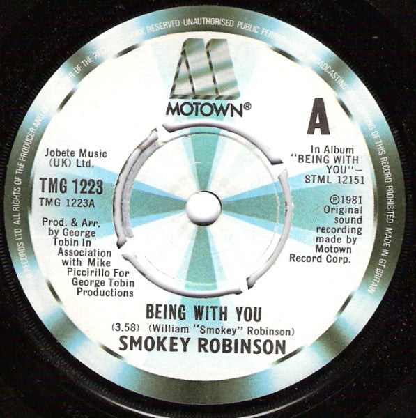 Smokey Robinson - Being With You (7", Single, Kno)
