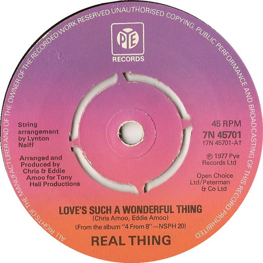 Real Thing* - Love's Such A Wonderful Thing (7", Single, Pus)