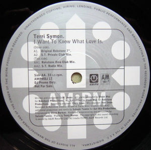 Terri Symon - I Want To Know What Love Is (12", Promo)