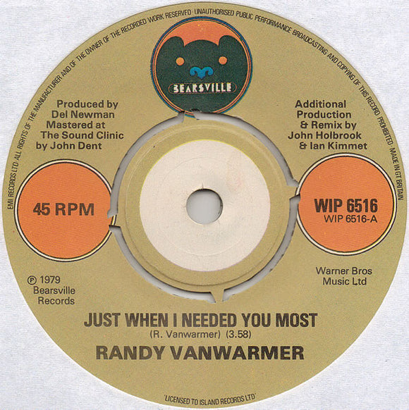 Randy Vanwarmer - Just When I Needed You Most (7