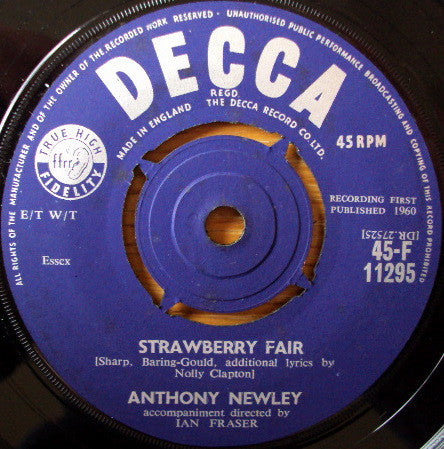 Anthony Newley - Strawberry Fair / A Boy Without A Girl (7
