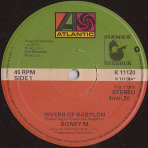 Boney M* - Rivers Of Babylon  (12", Single, Ltd)