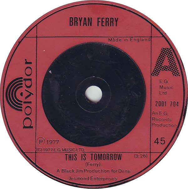Bryan Ferry - This Is Tomorrow (7", Single)