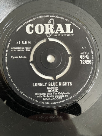 Rosie Formerly With The Originals* - Lonely Blue Nights / We'll Have A Chance (7", Single)