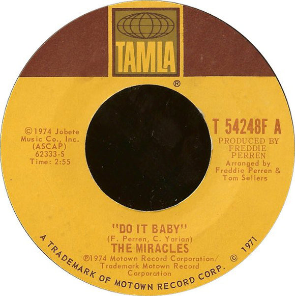 The Miracles - Do It Baby / I Wanna Be With You (7
