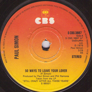 Paul Simon - 50 Ways To Leave Your Lover (7", Single)