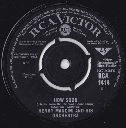 Henry Mancini And His Orchestra - How Soon / The Tiber Twist (7")