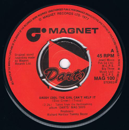 Darts - Daddy Cool / The Girl Can't Help It (7", Single)