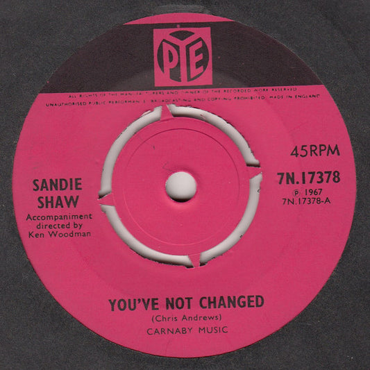 Sandie Shaw - You've Not Changed (7", Single)