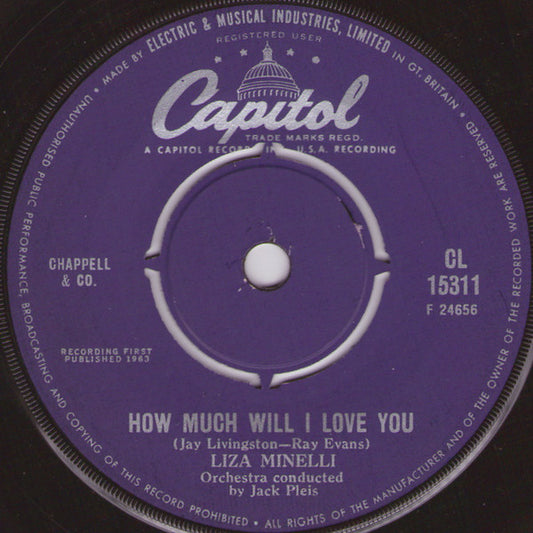 Liza Minelli* - How Much Will I Love You (7", Single)