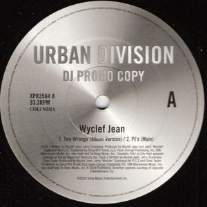 Wyclef Jean - Two Wrongs (Don't Make It Right) (12", Promo)