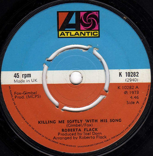 Roberta Flack - Killing Me Softly With His Song (7", Single, Kno)