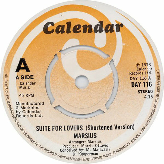 Marsius - Suite For Lovers (Shortened Version) (7")