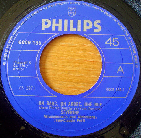 Severine* - Un Banc, Un Arbre, Une Rue (7")