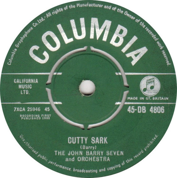 The John Barry Seven And Orchestra - Cutty Sark / Lost Patrol (7
