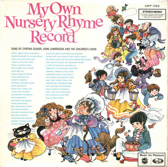 Cynthia Glover / John Lawrenson With The Children's Choir (2) - My Own Nursery Rhyme Record (LP)