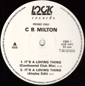 C B Milton* - It's A Loving Thing (12", Promo)