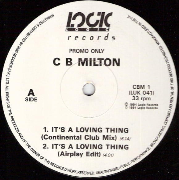 C B Milton* - It's A Loving Thing (12