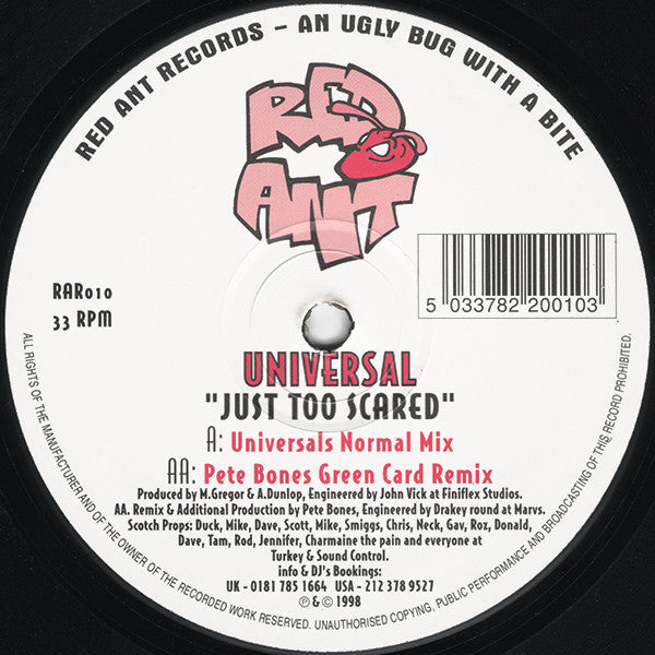 Universal (3) - Just Too Scared (12")