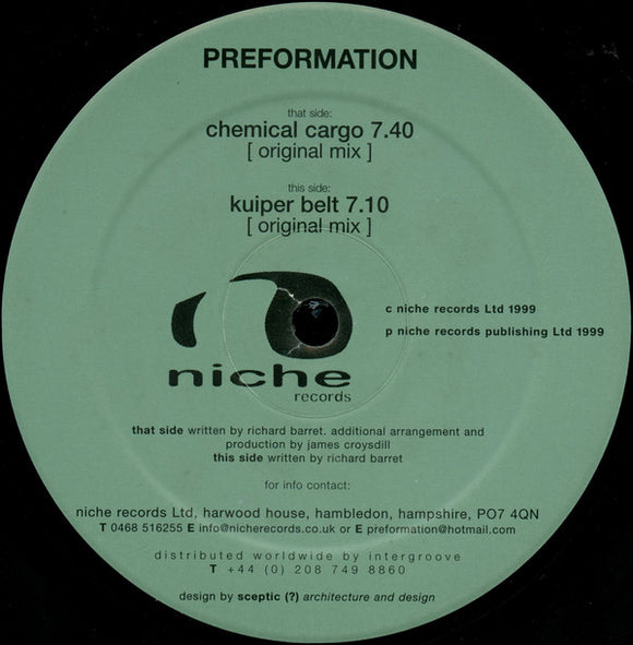 Preformation - Chemical Cargo / Kuiper Belt (12