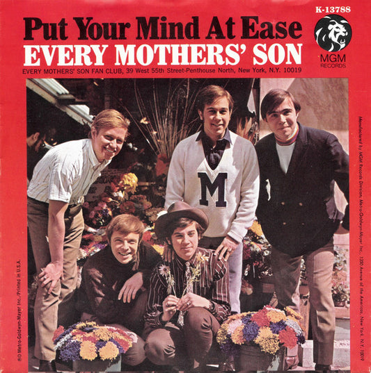 Every Mothers' Son - Put Your Mind At Ease (7")