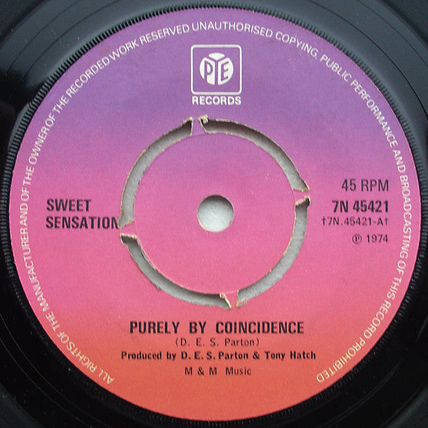 Sweet Sensation (2) - Purely By Coincidence (7", Single, 4-P)