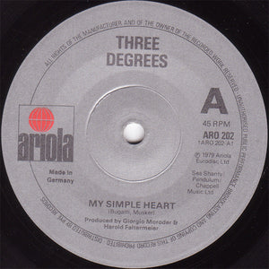 The Three Degrees - My Simple Heart (7", Single)