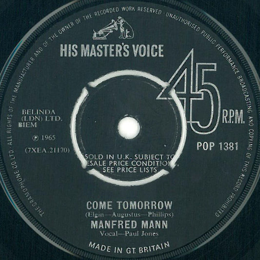 Manfred Mann - Come Tomorrow (7", Single)