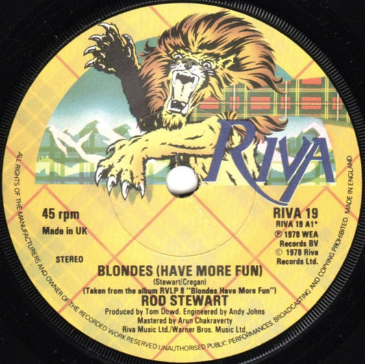 Rod Stewart - Blondes (Have More Fun) / The Best Days Of My Life (7", Single)