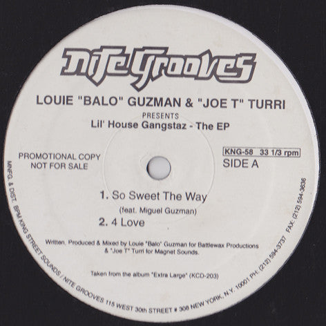 Louie "Balo" Guzman & "Joe T" Turri* Presents Lil' House Gangstaz - The EP (12", EP, Promo)